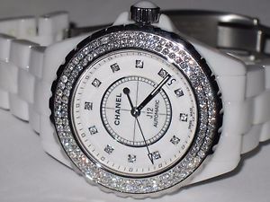 Womens Chanel J12 Ceramic Automatic 38mm  *** Diamonds Everywhere ***