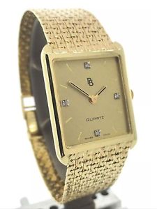 14k Solid Gold Paul Breguette Quartz Watch for Men with Diamonds!