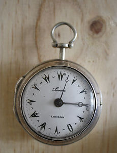 Rare Silver Dual case Verge Fusee Watch by Samson London Ottoman 1750