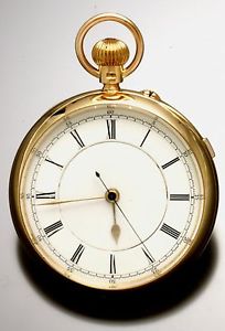 Rare 18K Gold Hack Feature Pocket Watch Antique C.1895 Massive Heavy Watch!
