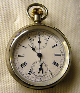Vintage Chrono-Micrometer Silver Pocket Watch Late 1800's