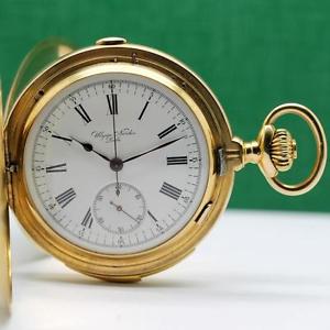 OVERSIZED ULYSSE NARDIN MINUTE REPEATER CHRONOGRAPH 18K SOLID GOLD POCKET WATCH