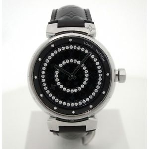Auth Louis Vuitton Tambour Amarant Diamond GM Men's Quartz box&warranty 143304
