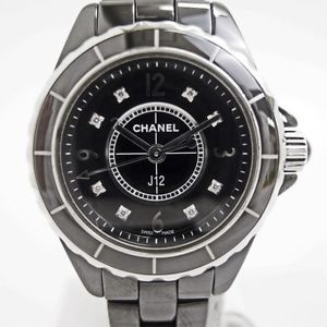Auth CHANEL J12 29mm Ceramic&Diamond Women's Quartz 109506