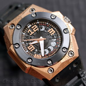 LINDE WERDELIN Octopus II MOON TATOO 18k rose gold mens automatic watch Limited
