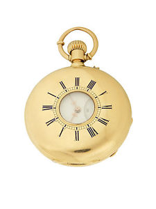 Swiss Demi-Hunter 18k Yellow Gold Pocket Watch