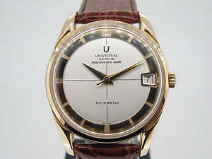 VINTAGE UNIVERSAL GENEVE POLEROUTER 18K ROSE GOLD EXCELLENT CONDITION SWISS MADE