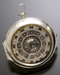English Verge Fusee Pocket Watch Pre 1700 Pair Case with Original Silver Dial