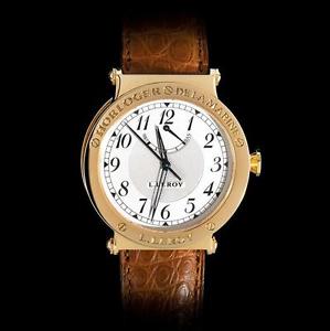 L. Leroy 18K Yellow Gold Automatic Chronometer Marine Watch Power Reserve