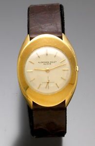 Scarce Audemars Piquet Watch w/ 18K Yellow-Gold Oval Shaped Case, Vintage 1960s