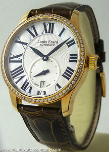 Ladies Louis Erard Watch 18K Rose Gold - Factory Diamond Bezel - 36mm