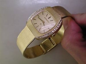 14K Yellow Gold Bulova Accutron Watch #D515 with Diamonds 57.5 Grams Year 1972