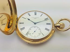 Rare Victor Kullberg London NO.4793 18k Gold Hunter Case Pocket Watch Circa 1888