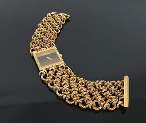 Vintage Bueche Girod Tiger Eye & 18K Yellow Gold Hand Made Watch