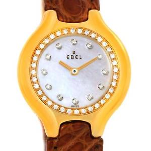 Ebel Beluga Ladies Yellow Gold Mother of Pearl Diamond Watch 866940
