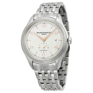 Baume and Mercier Clifton Silver Dial Stainless Steel Mens Watch 10141