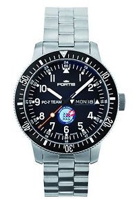 Fortis Men's 647.10.91 PC-7 M PC-7 Team Automatic Black Dial Steel Watch