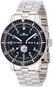 New FORTIS PC-7 Team Day Date SS Black Dial Men's Automatic Watch 647.10.91M,MR