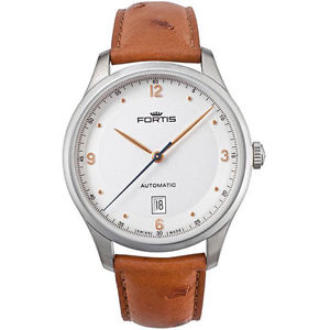 Fortis Men's 903.21.12 LO.38 Tycoon Date Automatic White Dial Leather Watch