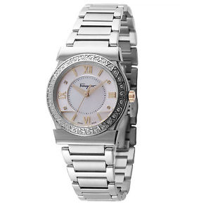 Ferragamo Women's FI1930015 VEGA Diamond MOP Dial Stainless Steel Wristwatch