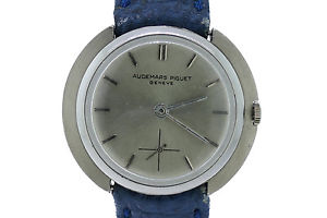 Vintage Mens Audemars Piguet 18k White Gold Watch On Strap