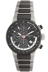 Ferragamo Men's F55LCA78910 S789 F-80 Automatic Chronograph Black Ceramic Watch