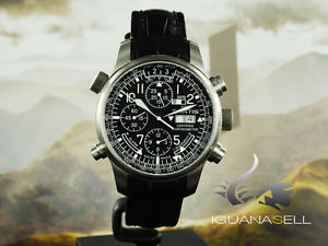 Fortis Daybreaker Stealth Chronographs Automatic Watch, F-2012, Black, Limit Ed