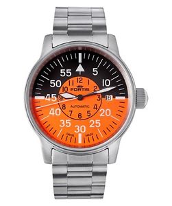 Fortis Colors Men's 595.11.13 M Flieger Cockpit Orange Automatic Steel Watch