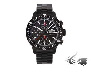 Fortis Monolith Chronograph Automatic Watch, ETA 7750, PVD, Black, 638.18.31