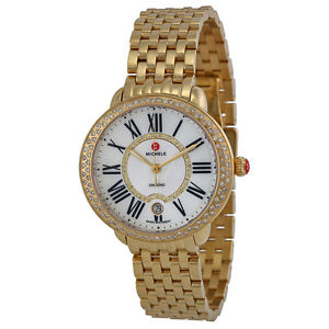 Michele Serein Mother of Pearl Dial 18kt Gold-plated Ladies Watch MWW21B000031