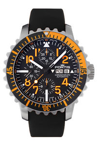 Fortis Men's 671.19.49 K Marinemaster Chronograph Automatic Black Rubber Watch