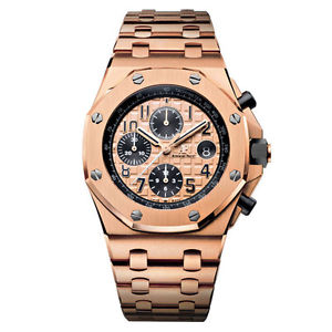 Audemars Piguet Champagne Dial 18kt Pink Gold Mens Watch 26470OROO1000OR01