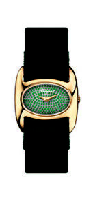 Ferragamo Women's FIE090015 VARINA Gold IP Tsavorite Green Leather Wristwatch