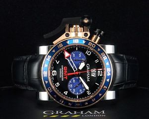 GRAHAM Chronofighter Oversize GMT Stahl/Gold aus August 2014 Referenz 2OVGG