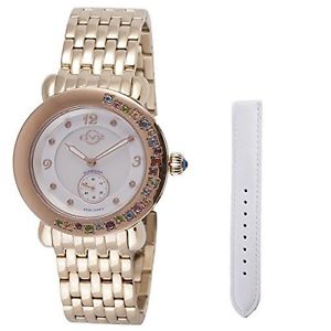 GV2 by Gevril Women's 9892 Marsala Gemstone Diamond Rose-Gold Steel Wristwatch
