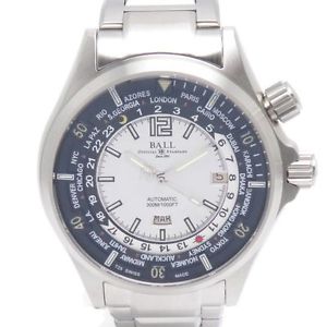Pre-owned Ball Engineer Master II Diver World Timer DG2022A-SAJ-WH Auto Men, GD
