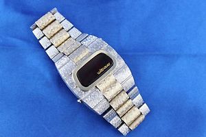 Wittnauer POLARA IV LED mens Watch Sterling Silver & 14kt Yellow Gold RARE WORKS