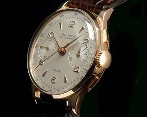 INVICTA Vintage Chronograph Rotomatic Rosègold/18 kt. 50iger Jahre !!