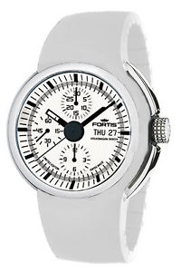 Fortis Men's 661.20.32 Si.02 Spaceleader Automatic Chronograph White Wristwatch