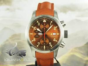 Fortis Aeromaster Dawn Chronograph Automatic Watch, ETA 7750, Brown