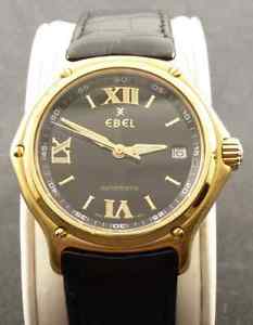 Ebel 1911 Automatic - E8080241 - 18 Karat Gelbgold - Datum - Leder-Armband