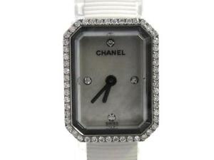 Auth CHANEL Stainless Steel Diamond Premiere Watch Womens Quartz