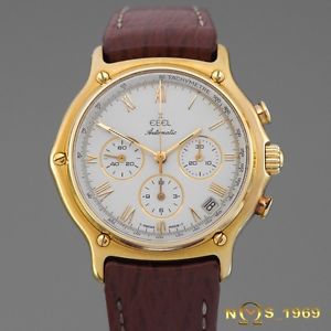 EBEL  1911 CHRONOGRAPH AUTOMATIC 18K YELLOW GOLD  MEN’S BOX & PAPERS