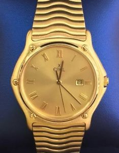 RARE 18K Solid Yellow Gold Ebel Sportwave Unisex Round Watch 883903 114 Grams