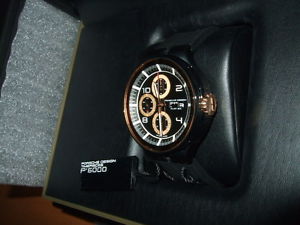 Porsche Design Flat Six Chronograph P6360 Automatik Schwarz Gelbgold