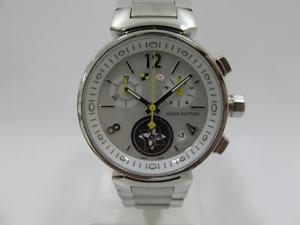 Auth LOUIS VUITTON Stainless Steel Tambour lovely Cup Watch Q132C Quartz