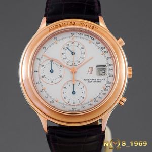 AUDEMARS  PIGUET HUITIEME CHRONOGRAPH  18K ROSE GOLD  AUTOMATIC REF. 25644 B&PAP