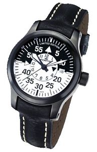 Fortis Herrenuhr Aviation B-42 Flieger Black Cockpit GMT Limited Edition Automat