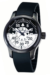 Fortis Men's B-42 Flieger Watch 672.18.11 K Black Cockpit GMT Automatic Rubber