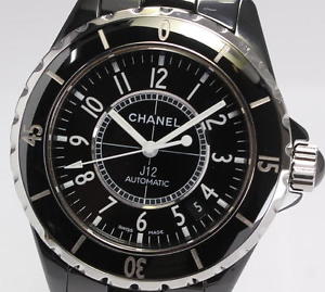 Pre-Owned CHANEL J12 Automatic SS/Ceramic Black Dial Men's Wristwatch H0685, ML